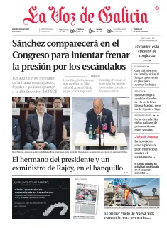 Portada de La Voz de Galicia (Santiago), 29 de mayo de 2026