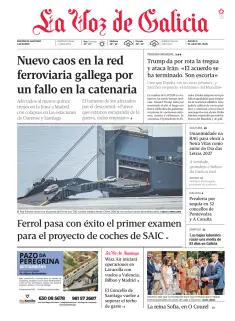 Portada de La Voz de Galicia (Santiago), 9 de julio de 2026
