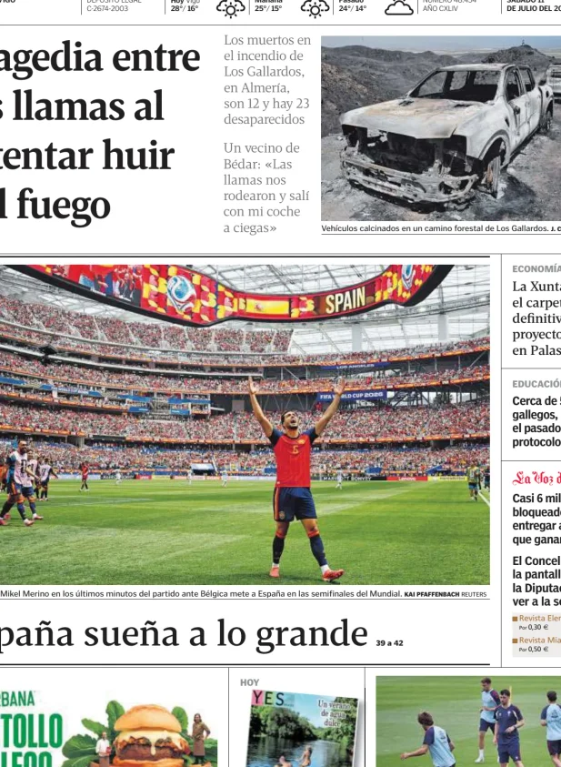 Portada de La Voz de Galicia (Vigo)