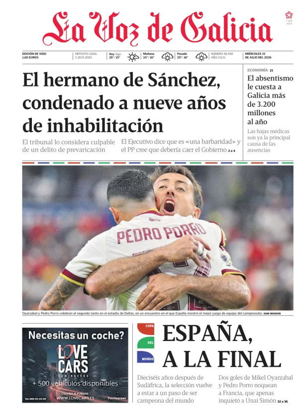 La Voz de Galicia (Vigo) — 15/07