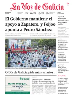 Portada de La Voz de Galicia (Vigo), 23 de julio de 2026