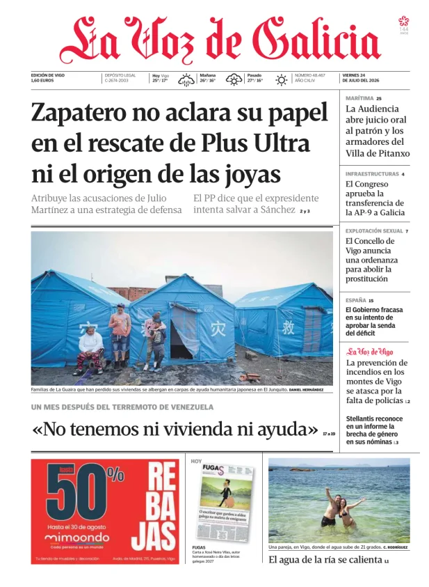 Portada de La Voz de Galicia (Vigo)