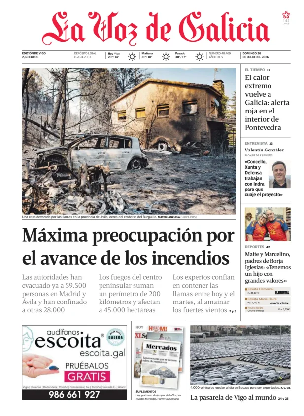 Portada de La Voz de Galicia (Vigo)