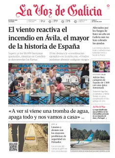 Portada de La Voz de Galicia (Vigo), 27 de julio de 2026