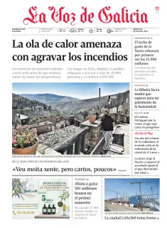 Portada de La Voz de Galicia (Vigo), 28 de julio de 2026