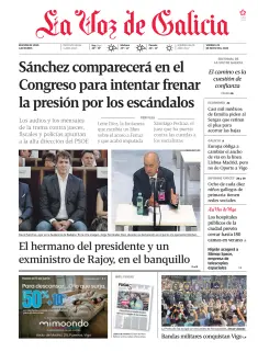 Portada de La Voz de Galicia (Vigo), 29 de mayo de 2026