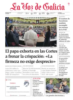 Portada de La Voz de Galicia (Vigo), 9 de junio de 2026