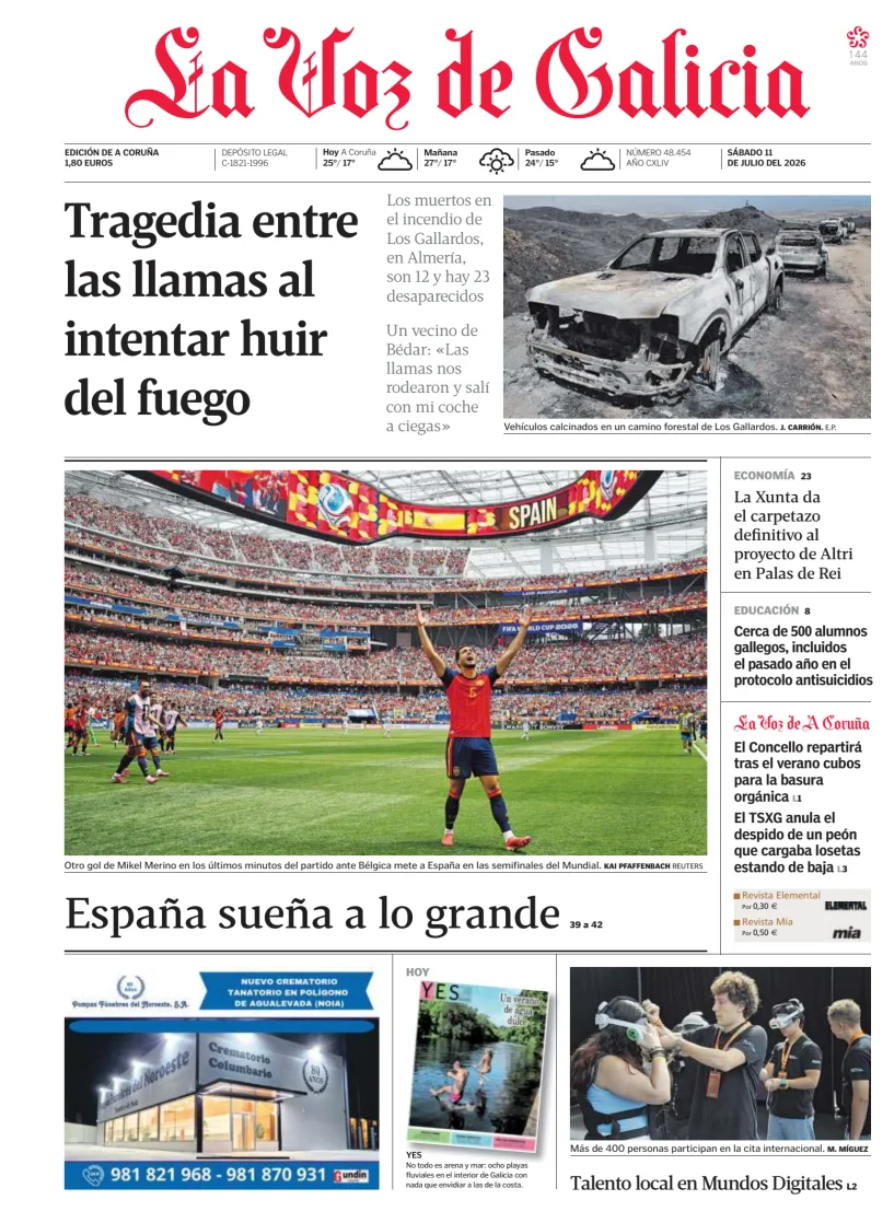 Portada de La Voz de Galicia