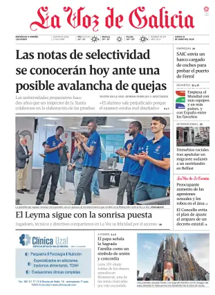 Portada de La Voz de Galicia, 11 de junio de 2026