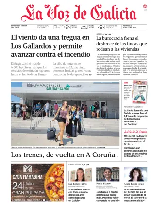 Portada de La Voz de Galicia, 12 de julio de 2026