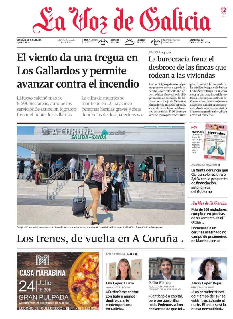 Portada de La Voz de Galicia