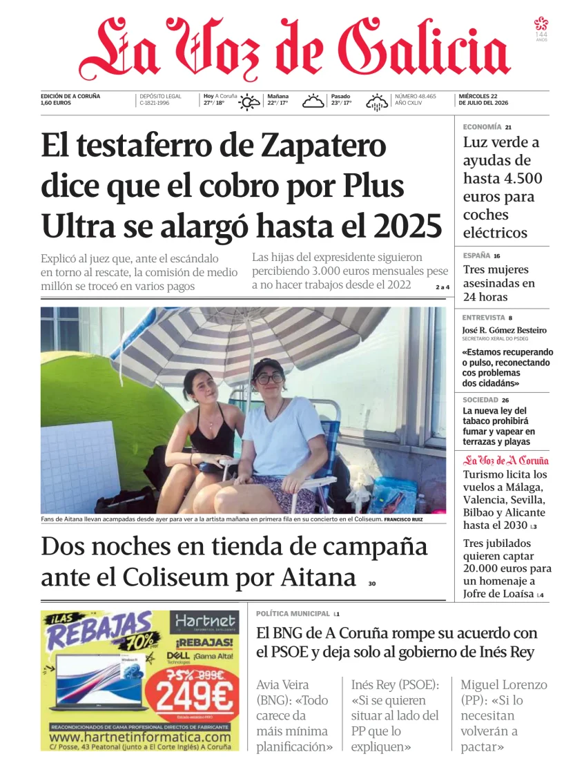 La Voz de Galicia — 22/07