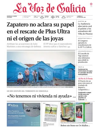 Portada de La Voz de Galicia, 24 de julio de 2026