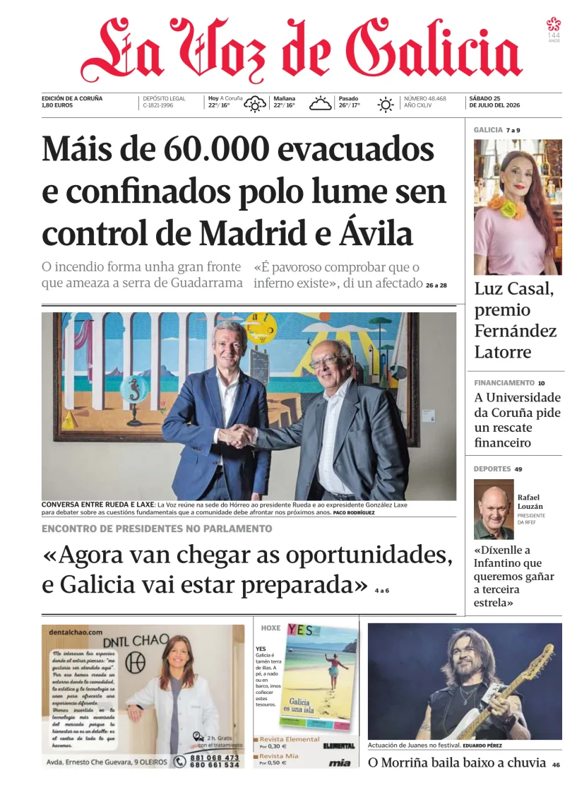 Portada de La Voz de Galicia
