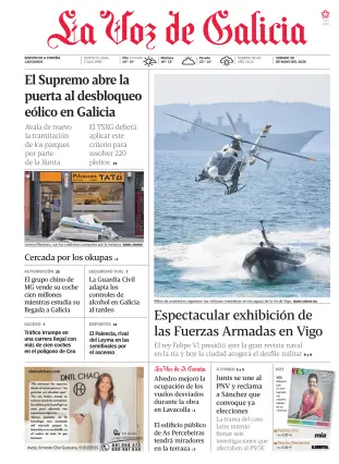 Portada de La Voz de Galicia, 30 de mayo de 2026