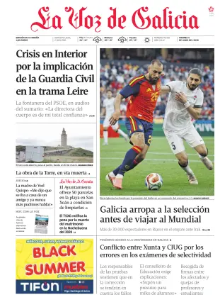 Portada de La Voz de Galicia, 5 de junio de 2026
