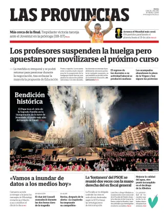 Portada de Las Provincias, 11 de junio de 2026
