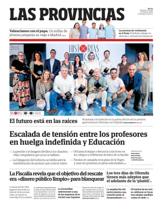 Portada de Las Provincias, 2 de junio de 2026
