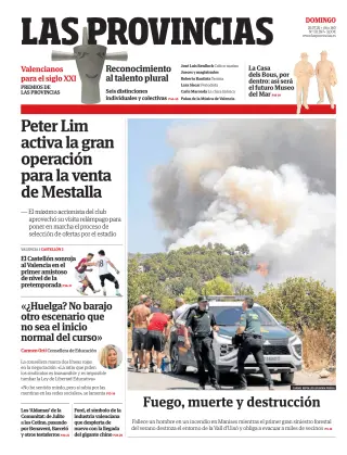 Portada de Las Provincias, 26 de julio de 2026