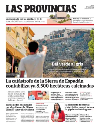 Portada de Las Provincias, 28 de julio de 2026