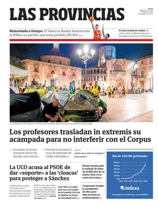 Portada de Las Provincias, 4 de junio de 2026