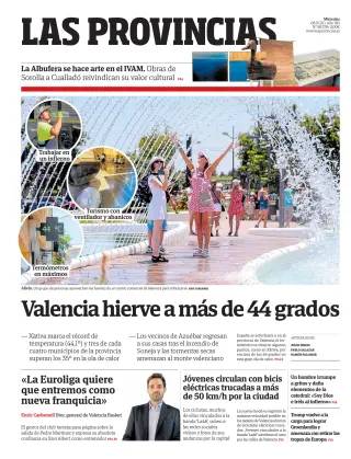 Portada de Las Provincias, 8 de julio de 2026