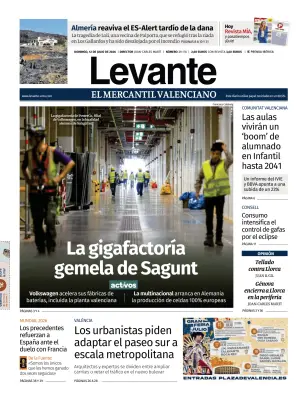 Portada de Levante EMV (Costera), 12 de julio de 2026