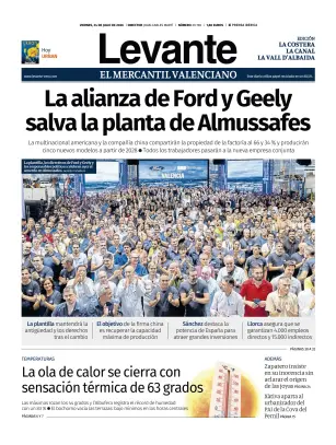 Portada de Levante EMV (Costera), 24 de julio de 2026