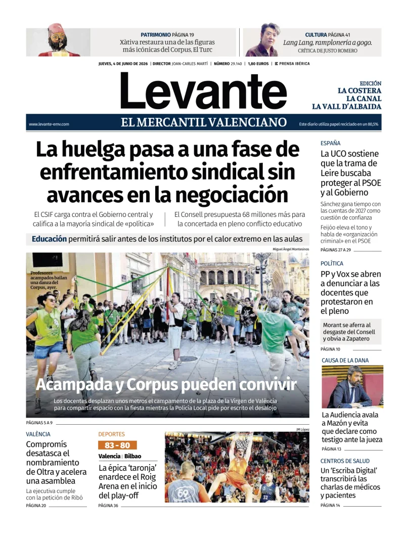 Portada de Levante EMV (Costera), 4 de junio de 2026