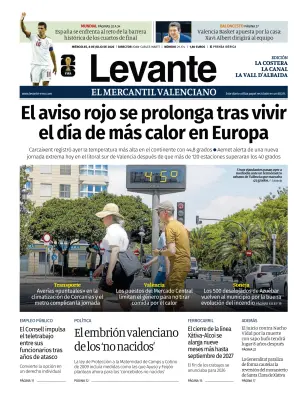 Portada de Levante EMV (Costera), 8 de julio de 2026