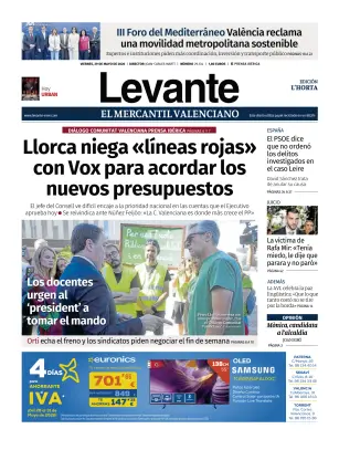 Portada de Levante EMV (Horta), 29 de mayo de 2026