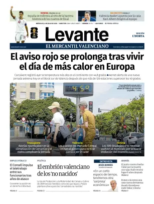 Portada de Levante EMV (Horta), 8 de julio de 2026