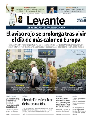 Portada de Levante EMV (Morvedre), 8 de julio de 2026