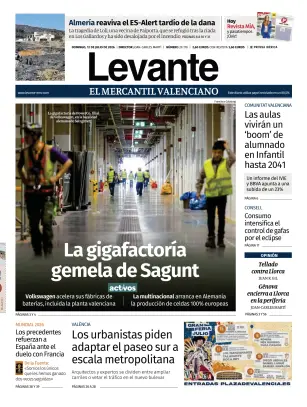 Portada de Levante EMV (Ribera), 12 de julio de 2026
