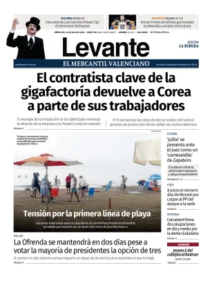 Portada de Levante EMV (Ribera), 22 de julio de 2026