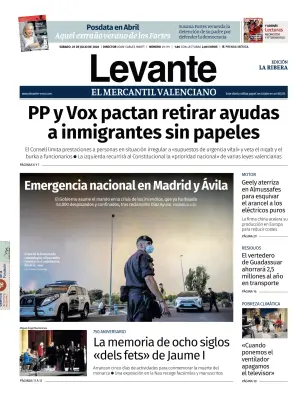 Portada de Levante EMV (Ribera), 25 de julio de 2026