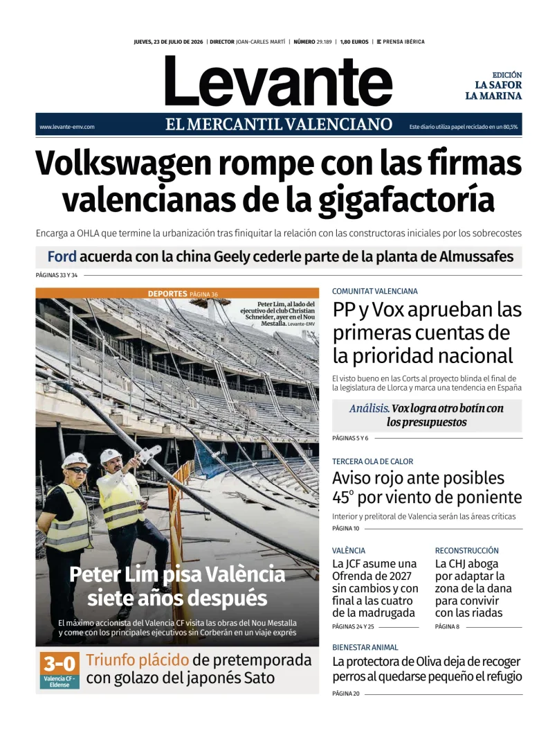 Portada de Levante EMV (Safor)