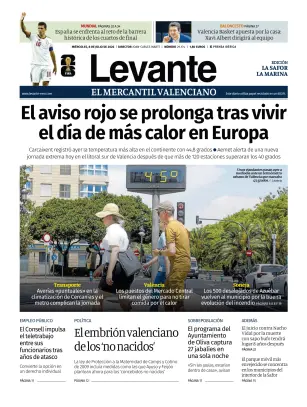 Portada de Levante EMV (Safor), 8 de julio de 2026