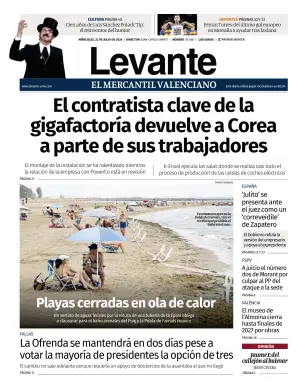 Portada de Levante EMV, 22 de julio de 2026
