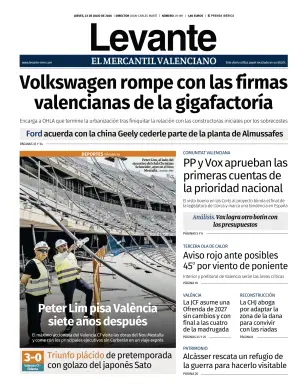 Portada de Levante EMV, 23 de julio de 2026