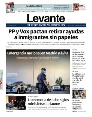 Portada de Levante EMV, 25 de julio de 2026