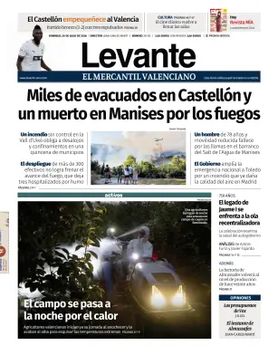 Portada de Levante EMV, 26 de julio de 2026