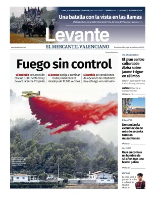 Portada de Levante EMV, 27 de julio de 2026