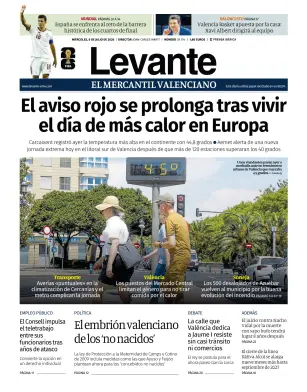 Portada de Levante EMV, 8 de julio de 2026