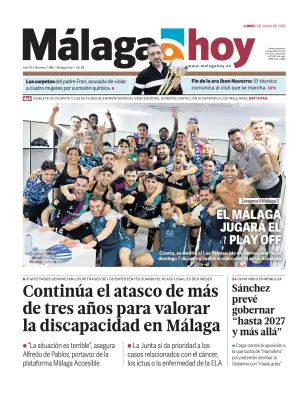 Portada de Málaga Hoy, 1 de junio de 2026