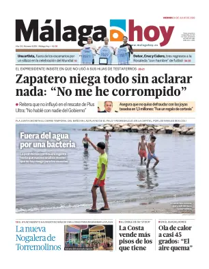 Portada de Málaga Hoy, 24 de julio de 2026