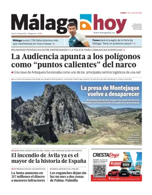 Portada de Málaga Hoy, 27 de julio de 2026