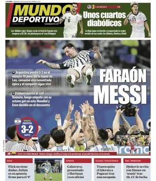 Portada de Mundo Deportivo (Barcelona), 8 de julio de 2026