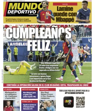 Portada de Mundo Deportivo (Bizkaia-Araba), 12 de julio de 2026