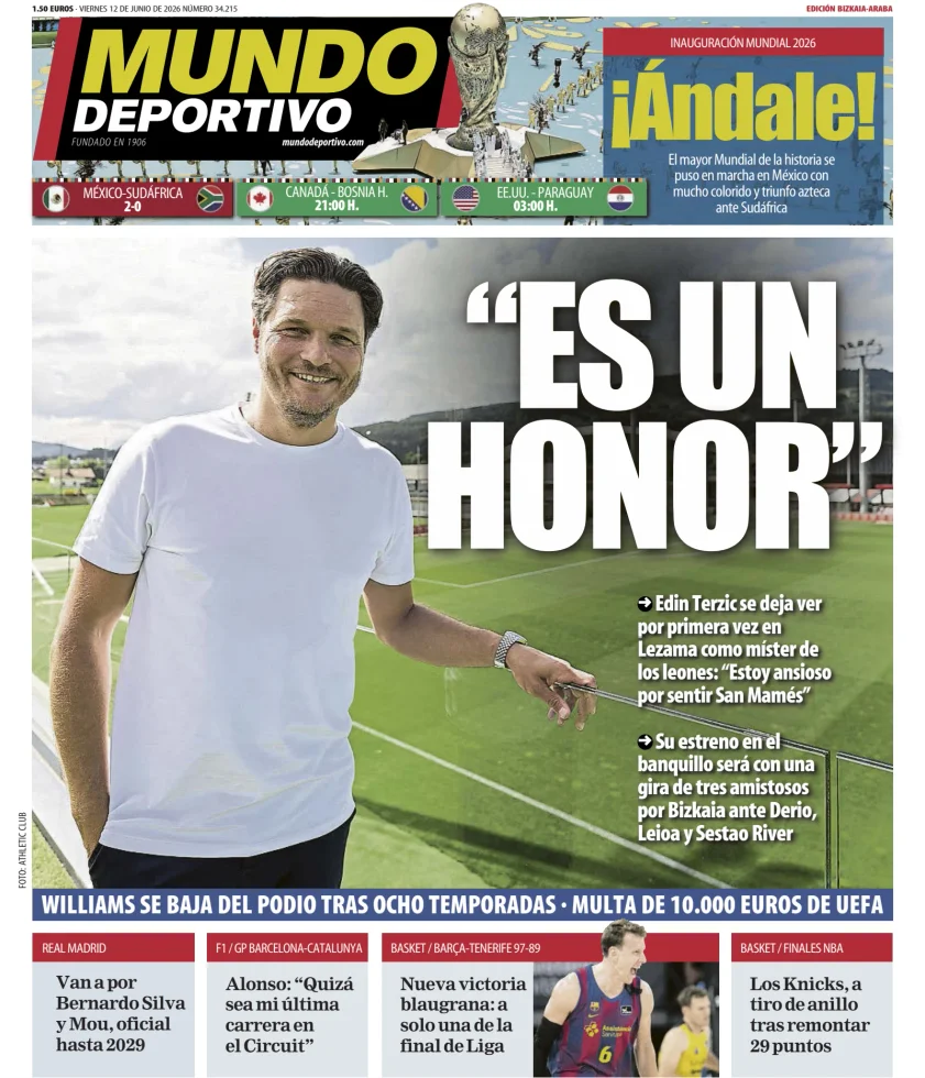 Portada de Mundo Deportivo (Bizkaia-Araba)